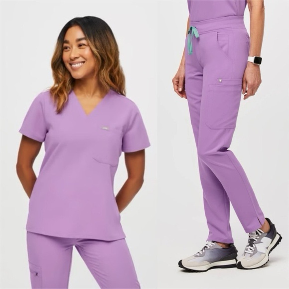 Figs Scrub Set Lilac Dawn Purple Catarina Top Yola Pants Size XS